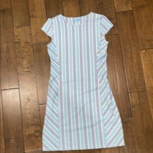 J. McLaughlin Blue and White Striped Dress